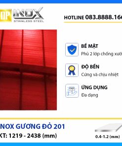 tấm inox gương đỏ