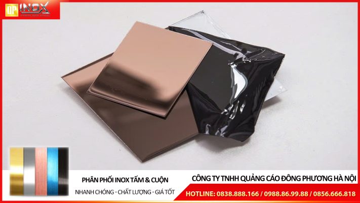 Tấm inox gương vàng hồng