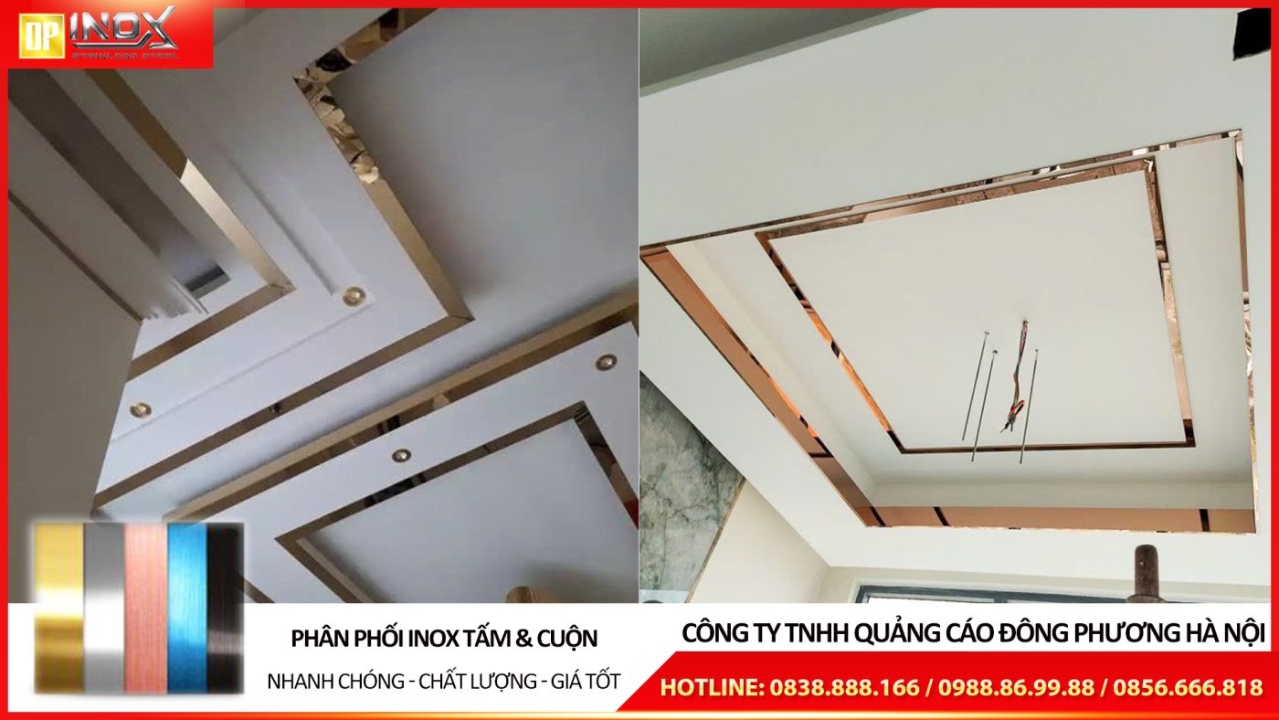 Thanh la inox cao cấp ứng dụng ốp trần