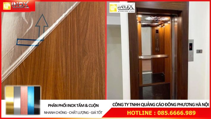 Tấm inox Laminate vân gỗ đẹp nhập khẩu